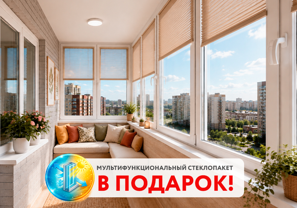 Скидка 55 процентов на остекление балконов и лоджий по акции только в мае