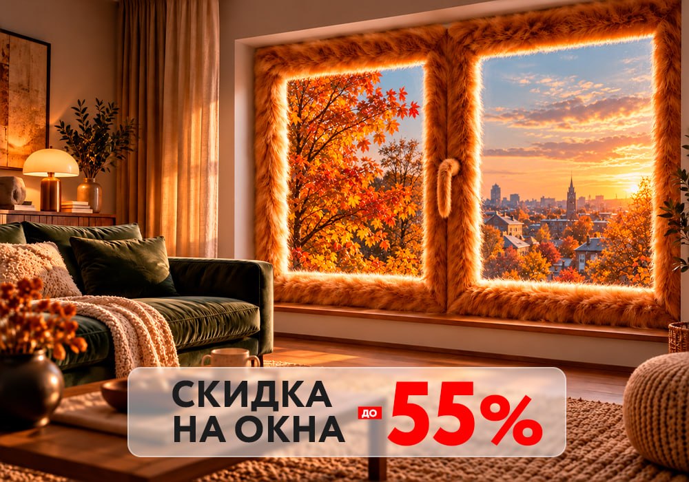 Скидка до 55 процентов на пластиковые окна по акции Весна в Окошкино